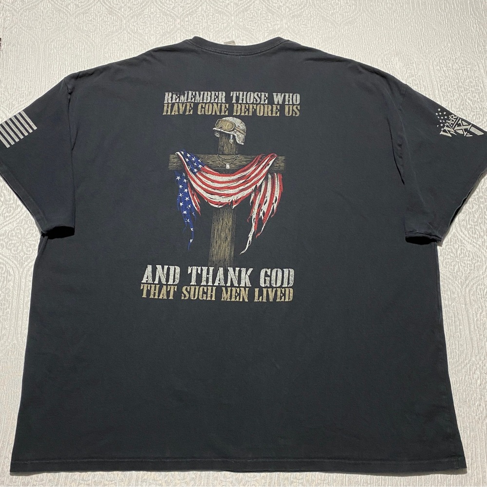 Warrior 12 XII Mens 5XL Black Patriotic Military Memorial Graphic T-Shirt Cotton